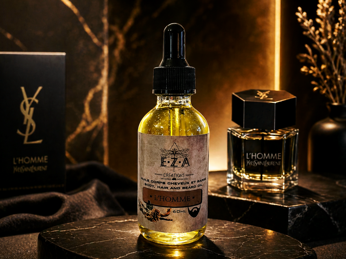 Huile parfumée barbe corps & cheveux L'homme ▪︎