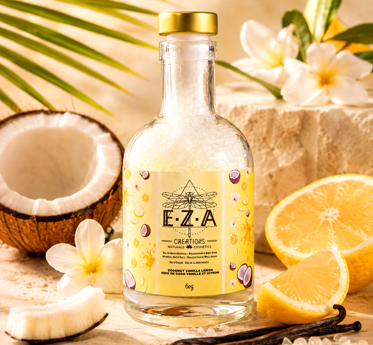 Sel de bain Coconut citron et vanille 🥥🍋 •