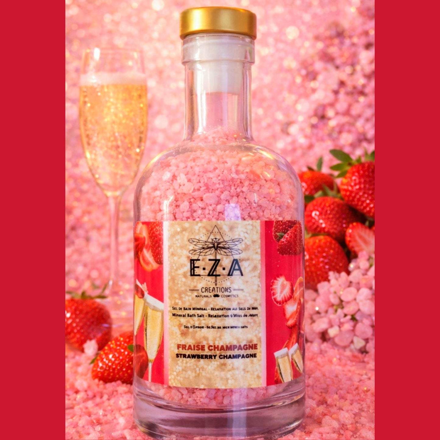 Fraises & Champagne sel de bain détente🍓🥂🍓 •