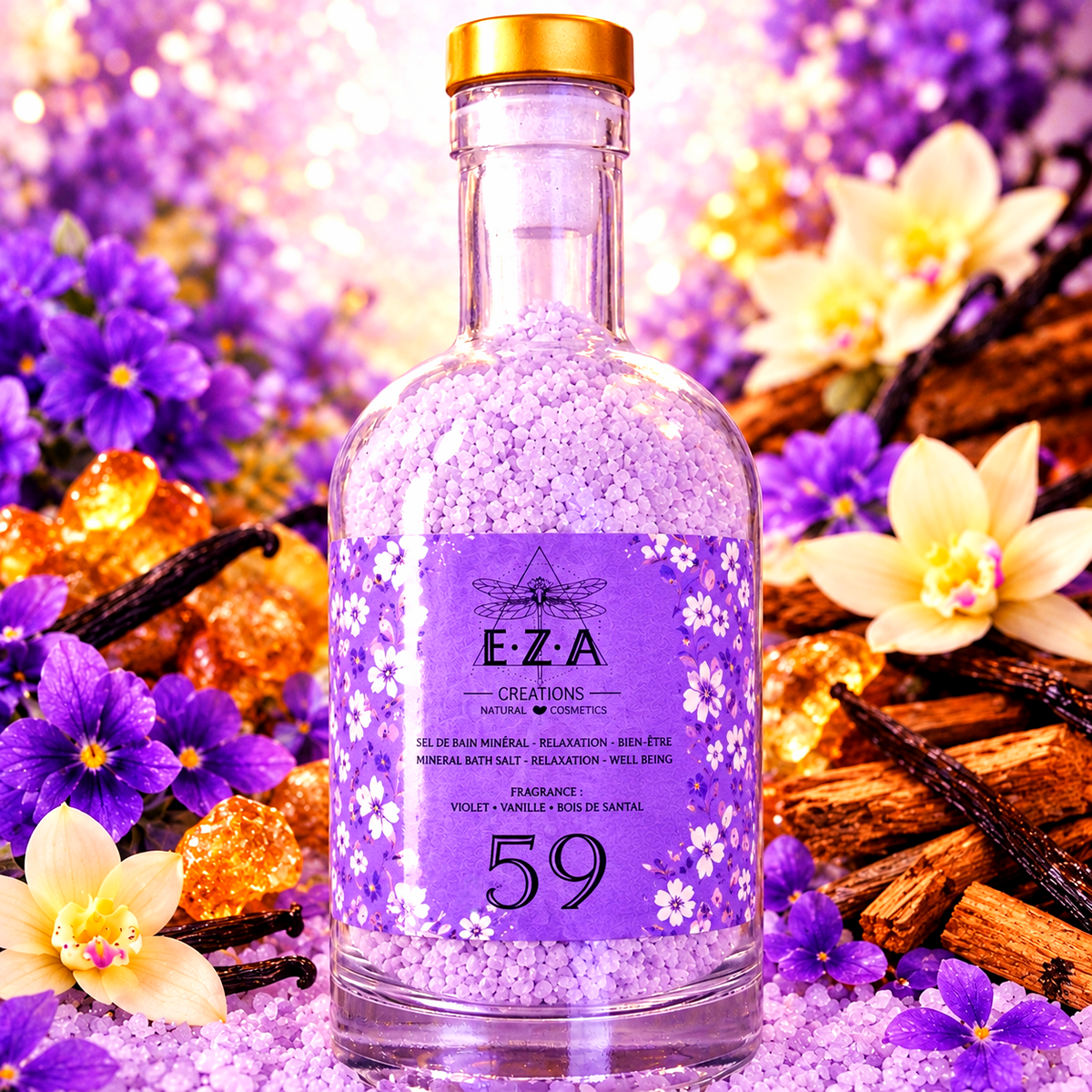 Sel de bain - Prune violette et vanille 59 💜 •