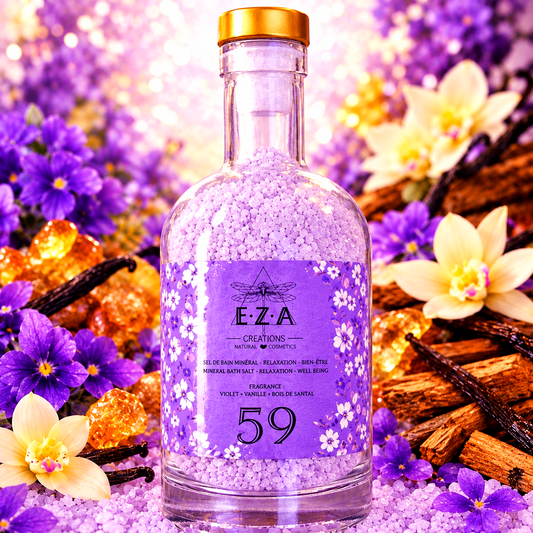 Sel de bain - Prune violette et vanille 59 💜 •