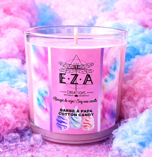 Barbe à papa bougie - sucrée et réconfortante 🩵🩷 •